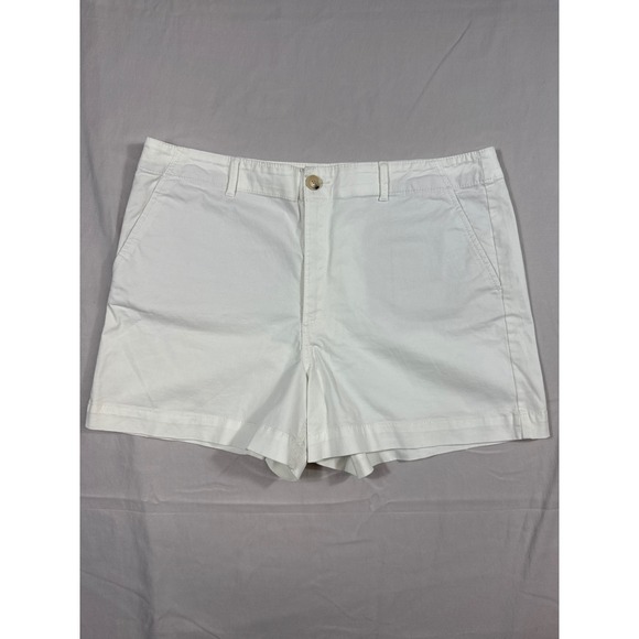 LOFT Pants - LOFT Women White The Washed Twill Shorts Size 16 Mid Rise Stretch Cotton Casual